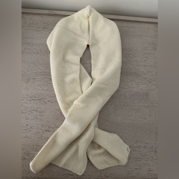 Hanes Her Way Cream Hooded Knit Scarf - Picture 2 of 4